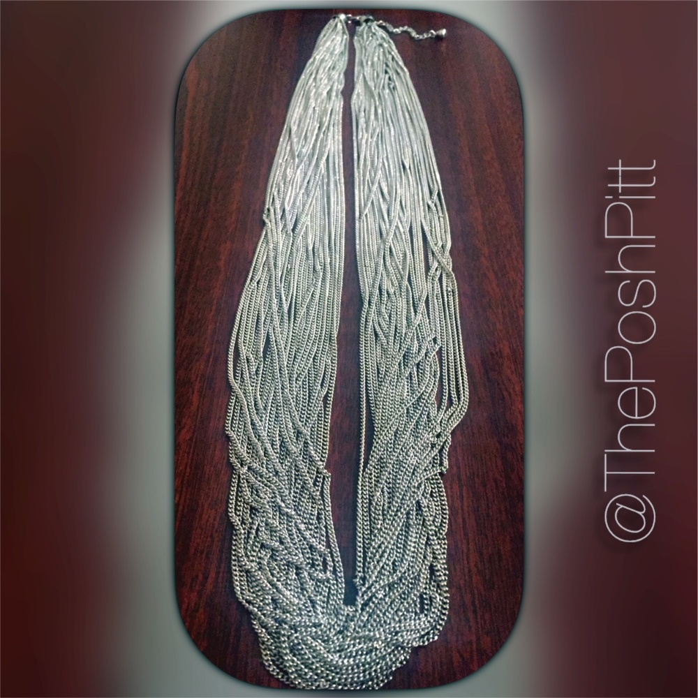 Multi-Strand Liquid Silver Chain Rope Necklace